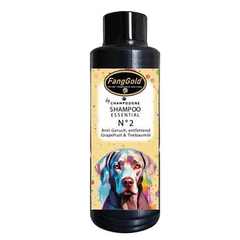 Professionelles Anti-Geruchsshampoo für Hunde mit Grapefruit-Extrakt und Teebaumöl. Entfettend, geruchsneutralisierend und ideal für mässig verschmutztes Fell.