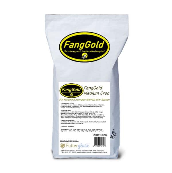 FangGold – Medium Croc Trockenfutter ideal für Hunde mit normaler Aktivität. Es ist perfekt abgestimmt auf die Bedürfnisse von Hunden, die ein normales Aktivitätsniveau aufweisen.